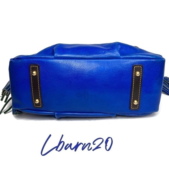 Dooney and Bourke DB Royal Blue Toledo Leather Wing Strap Satchel Florentine Bag - Picture 4 of 14